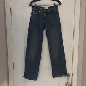 Motel Rocks Dark Blue Denim Low Rise Parrallel Jeans